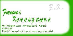 fanni kereszturi business card